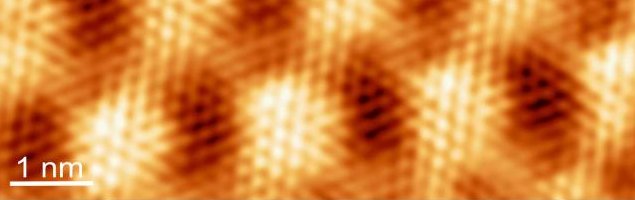 Image of the Moiré between graphene and Rhémium.